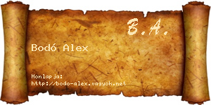 Bodó Alex névjegykártya